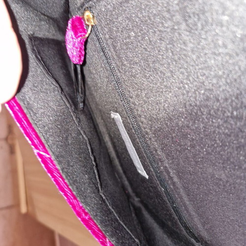 Velvet shoulder bag new, fuchsia color