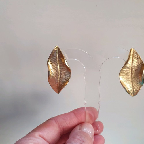 Vintage 80s set necklace and clip earrings Maxine Denker like new, gold tone