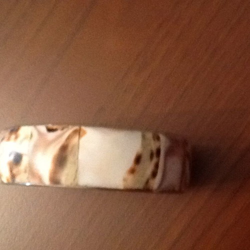 Bracelet silver with shell cover like new, beige and silver