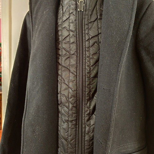 Coat with integrated vest used, shoulder width 44 cm, Benetton black, size S