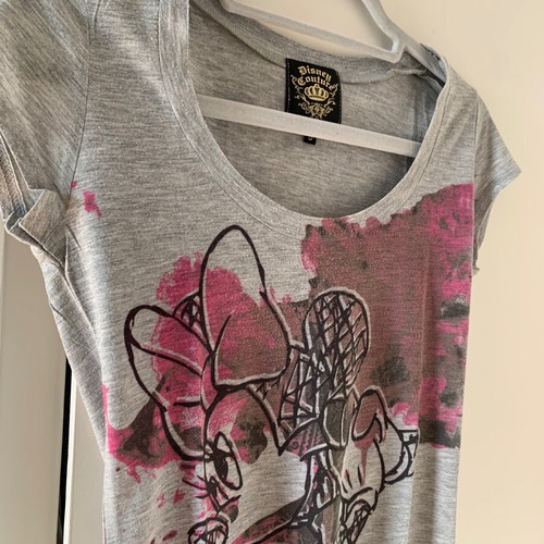 Disney Couture Minnie Mouse T-shirt like new, gray, size S