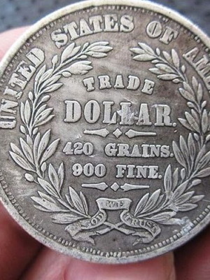 US Trade Dollar ακριβές αντίγραφο συλλεκτικό νόμισμα, επάργυρο ασήμι 925