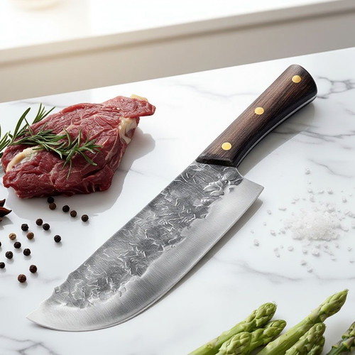 Handmade cleaver knife, 31 cm blade length, 4 mm thick