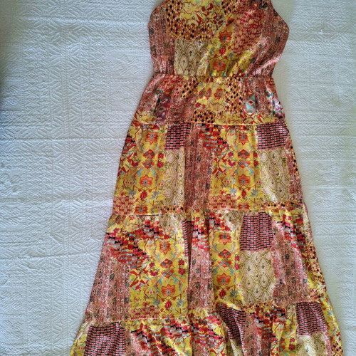 Maxi patchwork dress like new, multicolored, size S