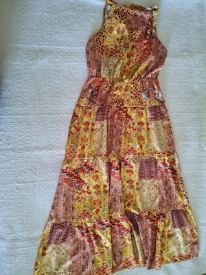 Maxi patchwork dress like new, multicolored, size S