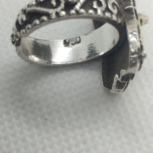 Silver ring 950 used, 16.9 mm