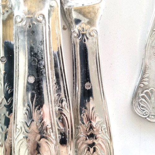 Vintage silverplated cutlery set 50 pieces Kings Pattern