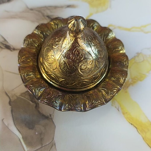 Vintage Turkish brass bowl decoration
