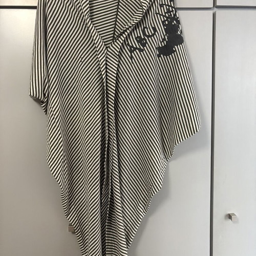 People Asymmetric Poncho Cardigan striped, size M, like new