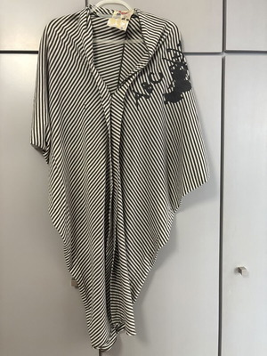 People Asymmetric Poncho Cardigan striped, size M, like new