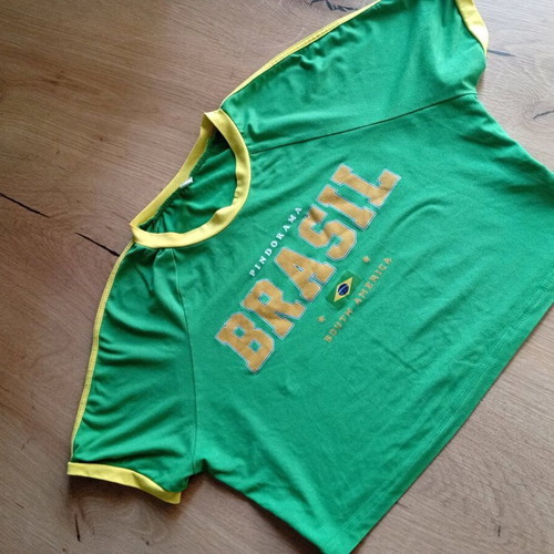 Women's Top Brasil like new, elastic, green and yellow, XL