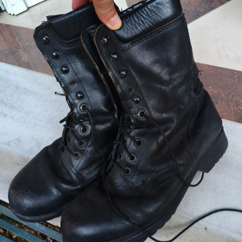 Greek Army Boots 700 SE Size 47 used, leather, rubber sole