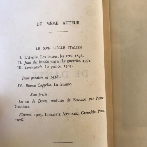 The Life and Work of Dante Alighieri used book in French