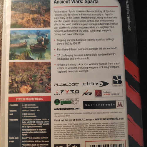 PC DVD-ROM Ancient Wars Sparta used