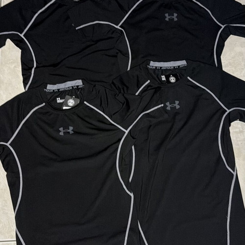 Under Armour compression shirt new, black and red, sizes M and L