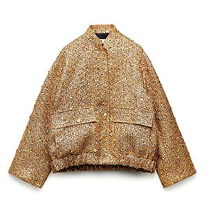 Gold bomber Jacket Zara