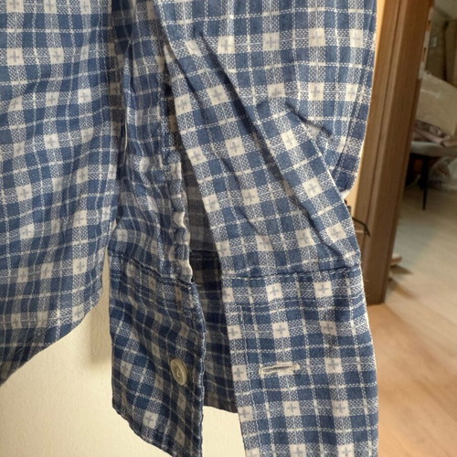 Sisley shirt like new, cotton, white and blue, size S