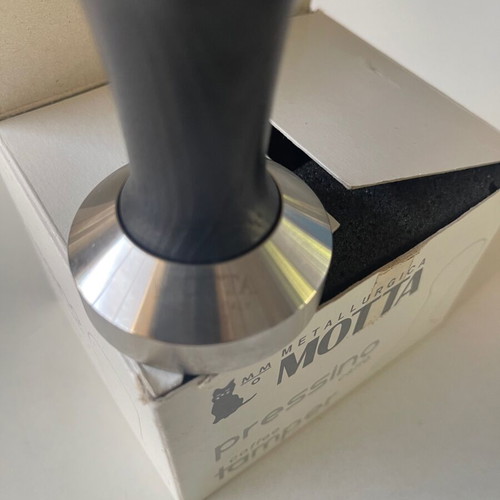 Motta Coffee Tamper with Black Wooden Handle and Inox Base 52mm New