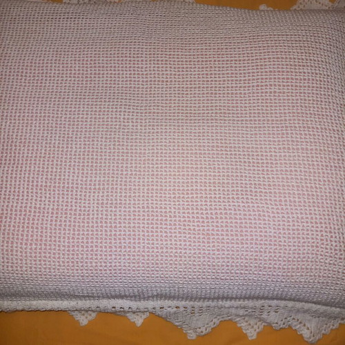 Handmade crochet blanket with pillowcase like new