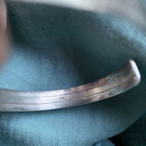 Silver handmade bracelet with black onyx, new
