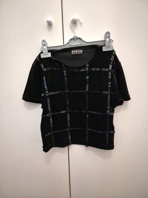 Morgan de Toi women's short-sleeve blouse like new, black