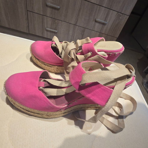Ralph Lauren pink espadrilles used, size 38, 7 cm heel