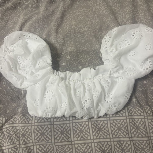 Cropped lace top new, white, size XS