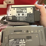 Sony DCR-DVD301 and Samsung SCD23 camcorders used