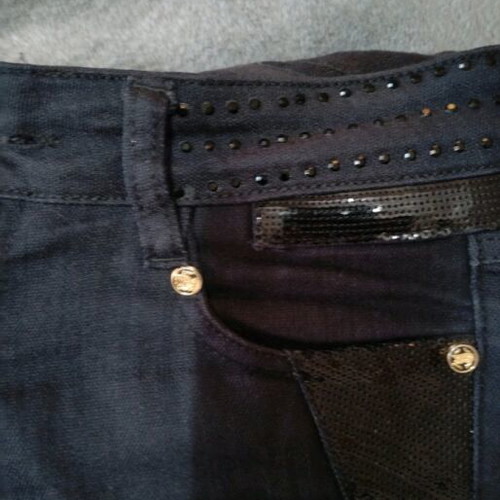 Roberto Cavalli denim pants like new with rhinestone details, size S