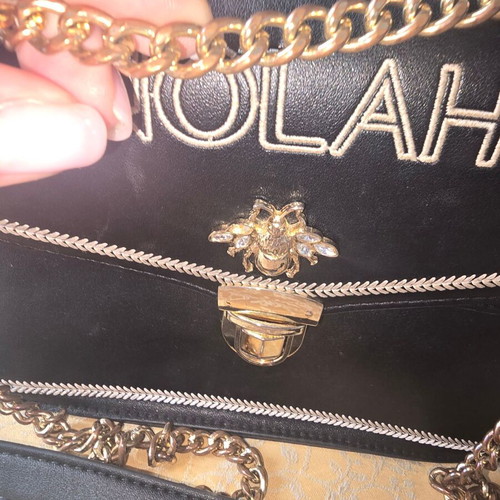 Nolah crossbody bag used, black with worn chain