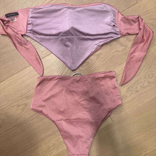Black Salt strapless bikini like new, dusty pink, high waisted, size S