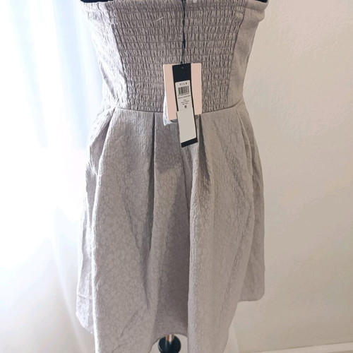 Mini dress Vila new, gray and beige, size M 38 10