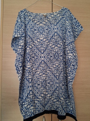 Echo beachwear summer dress XL/M, white and blue