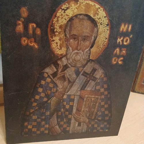 Wooden handmade icon of Saint Nicholas like new