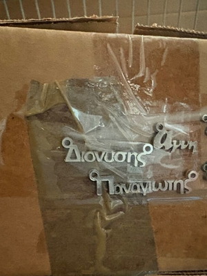 Metal name elements new, 1500 pieces silver color