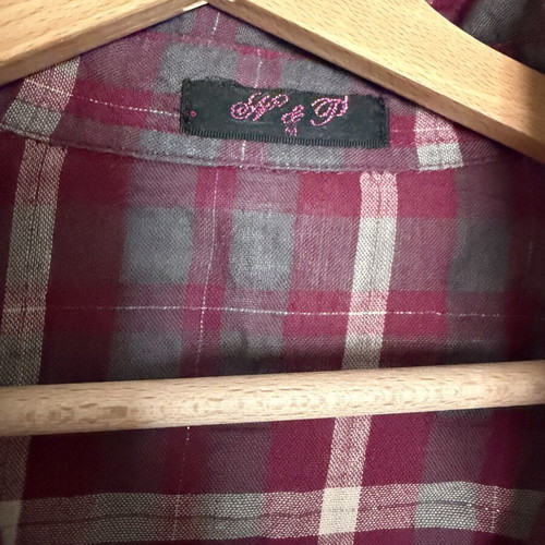 Checked shirt size M with back cords like new, multicolor