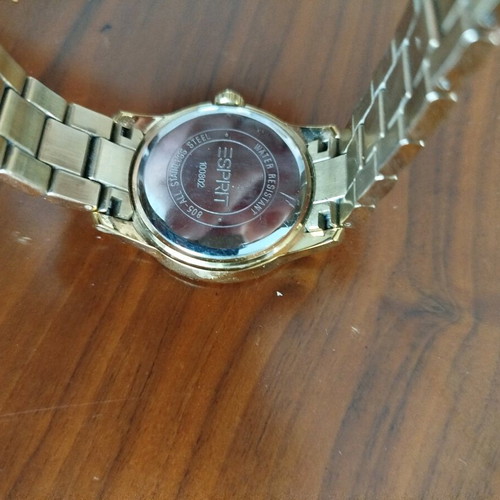 Esprit wristwatch gold used, water resistant, women's