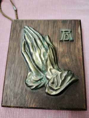 Praying Hands Albrecht Durer bronze on wood like new