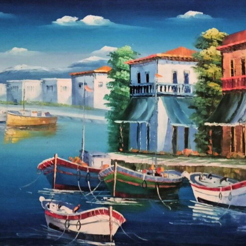 Painting N. Spanos Limanaki on canvas like new with frame