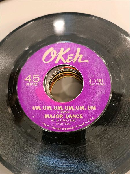  45 rpm diskos viniliou Major Lance um um , sweet music