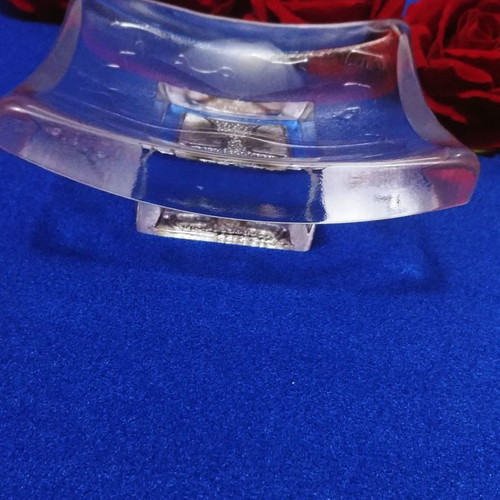 Kosta Boda bowl/ashtray/candle holder used Art by Bertil Vallien Domino Silver Love
