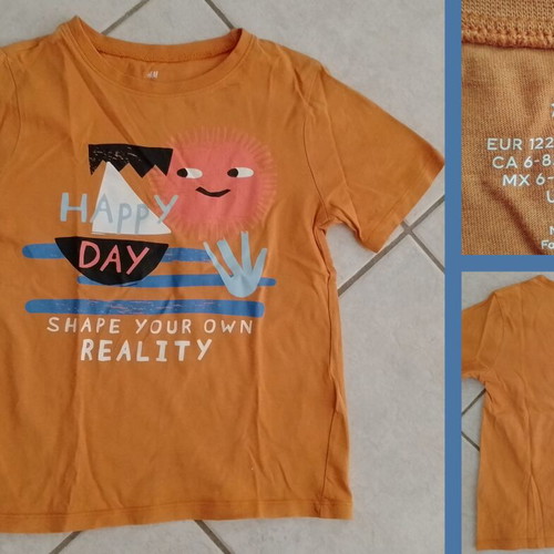 Boys' clothing set used, 2 t-shirts and 2 shorts for 6-8 years