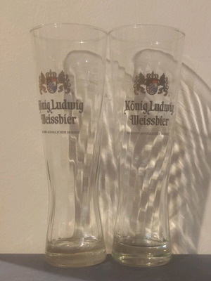König Ludwig 0.5 l beer glasses like new, pair