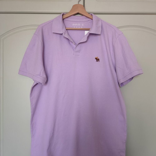 Abercrombie & Fitch men's polo shirt new, lilac color, XL