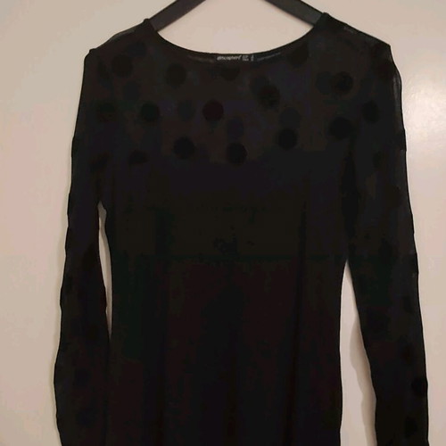 Long-sleeve blouse like new with transparent sleeves size M