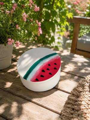 Handmade summer box with watermelon design, new