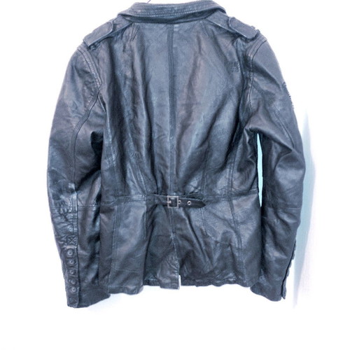 Superdry Women's Black Leather Jacket Size M Used