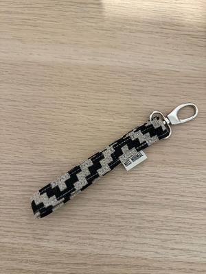 Handmade keychain like new, black and white