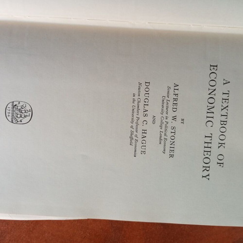 A Textbook of Economic Theory book like new, 1960, hardcover
