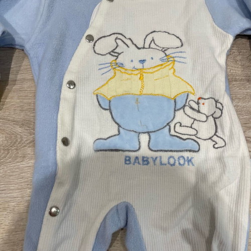 0-3 months Velour romper for baby boy